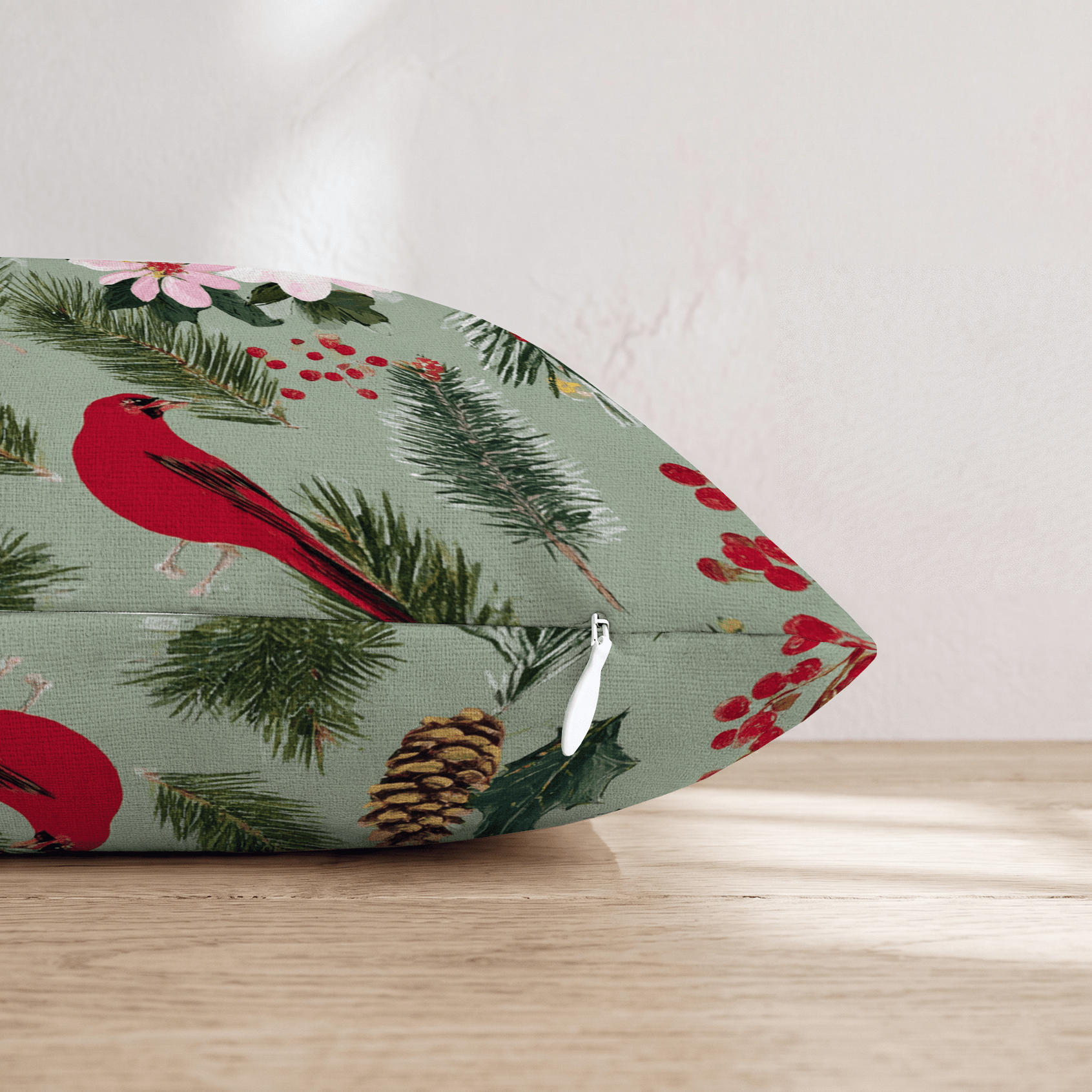 Caroling Birds Throw Pillow - Hillcroft Home