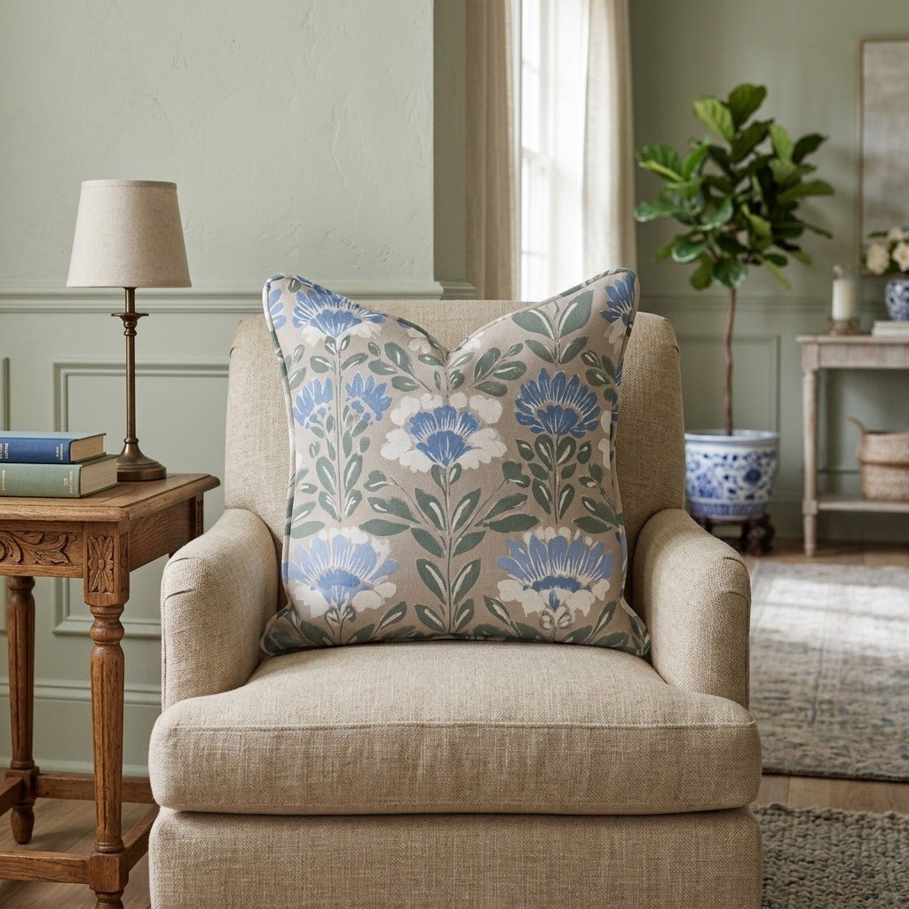 Carousel of Flowers Throw Pillow - Hillcroft Home