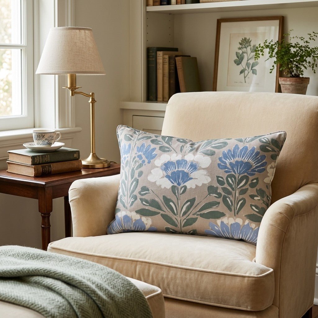 Carousel of Flowers Throw Pillow - Hillcroft Home