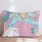 Carousel Ponies Throw Pillow - Hillcroft Home