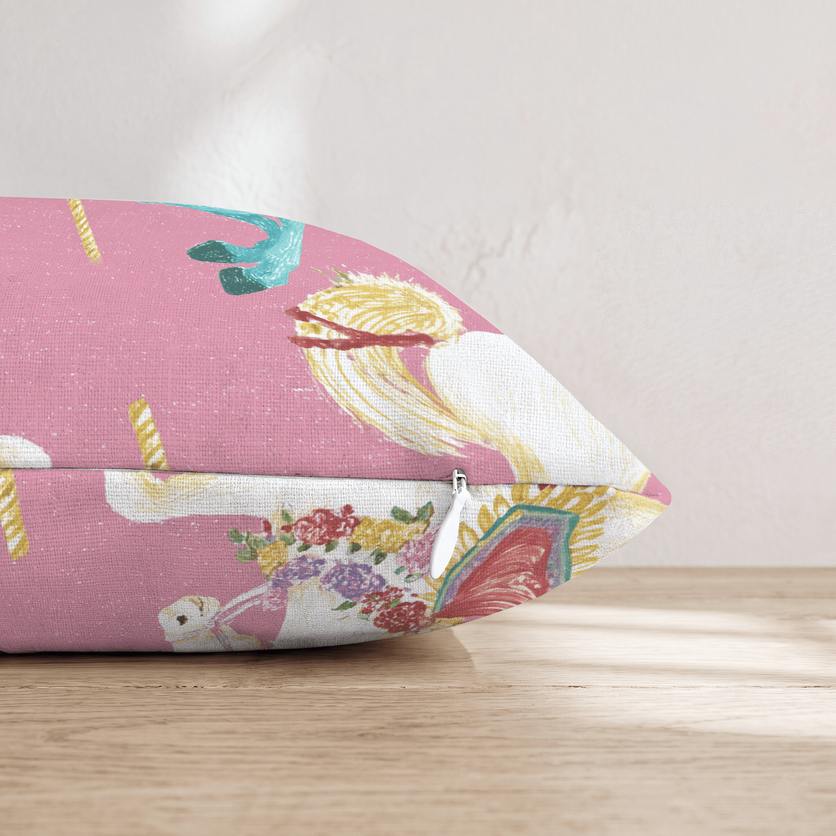 Carousel Ponies Throw Pillow - Hillcroft Home