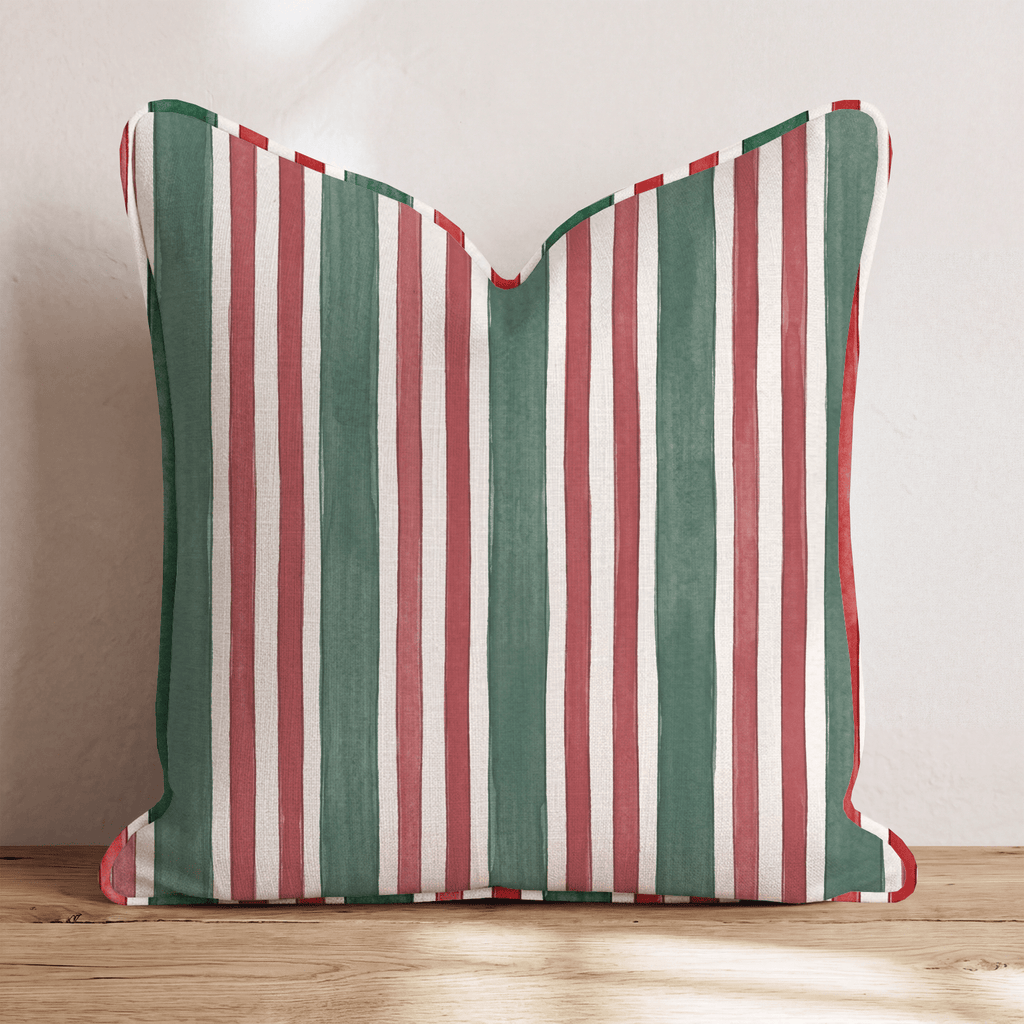 Carousel Stripe Scarlett Throw Pillow throw pillow - Hillcroft Home