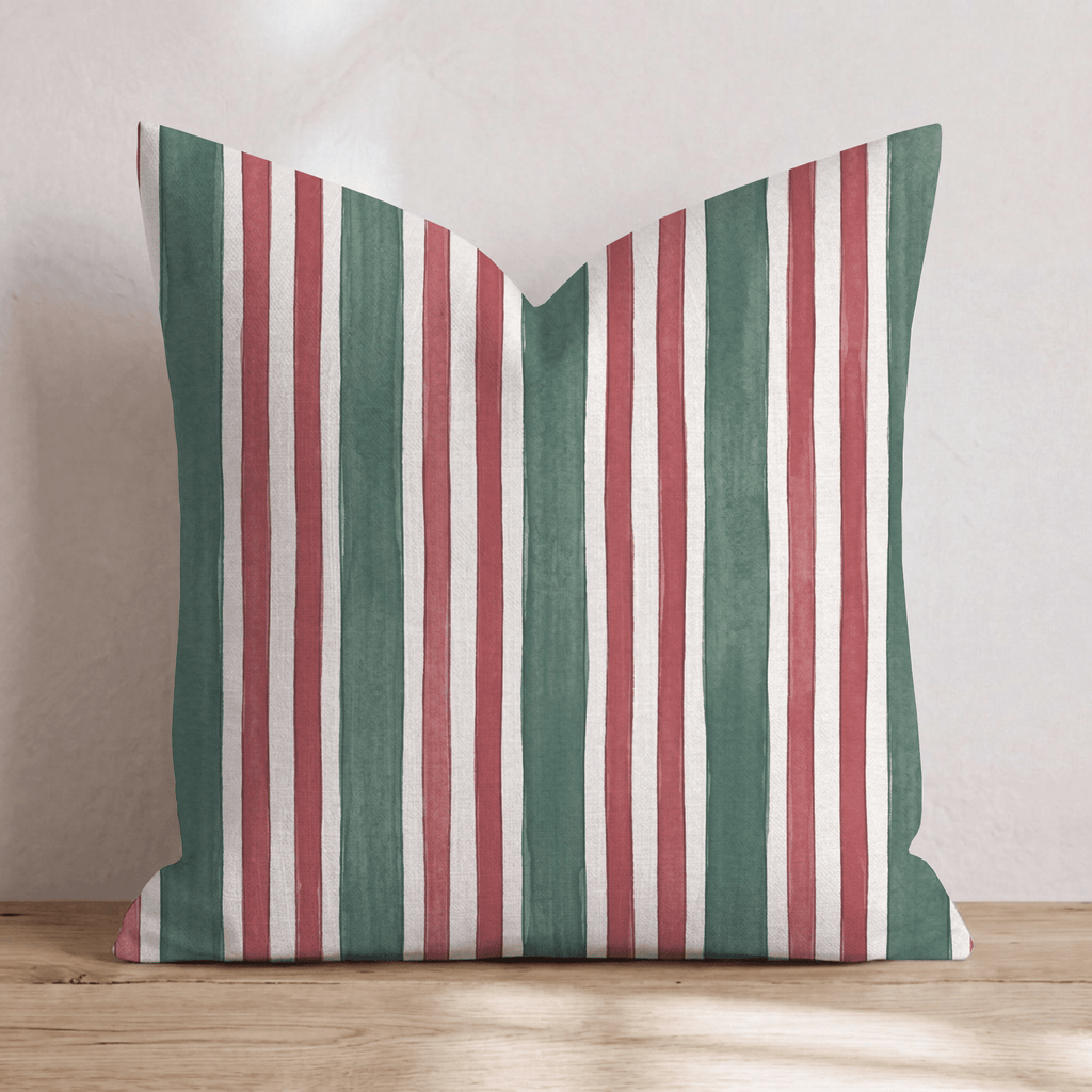 Carousel Stripe Scarlett Throw Pillow throw pillow - Hillcroft Home