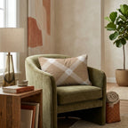 Cashmere Camel Plaid Throw Pillow - Hillcroft Home