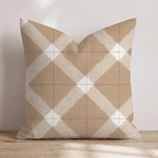 Cashmere Camel Plaid Throw Pillow - Hillcroft Home