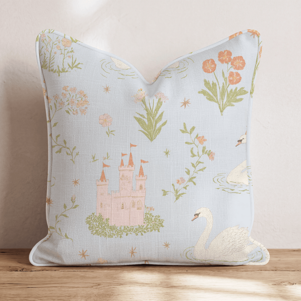 Castle of Swans Throw Pillow - Hillcroft Home