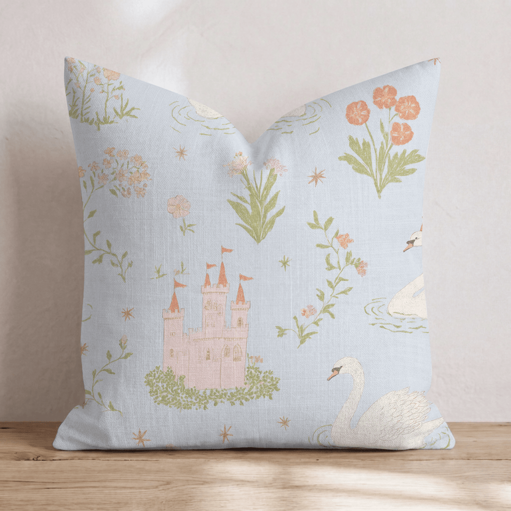 Castle of Swans Throw Pillow - Hillcroft Home