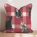 Cats on Picnic Gingham Throw Pillow - Hillcroft Home