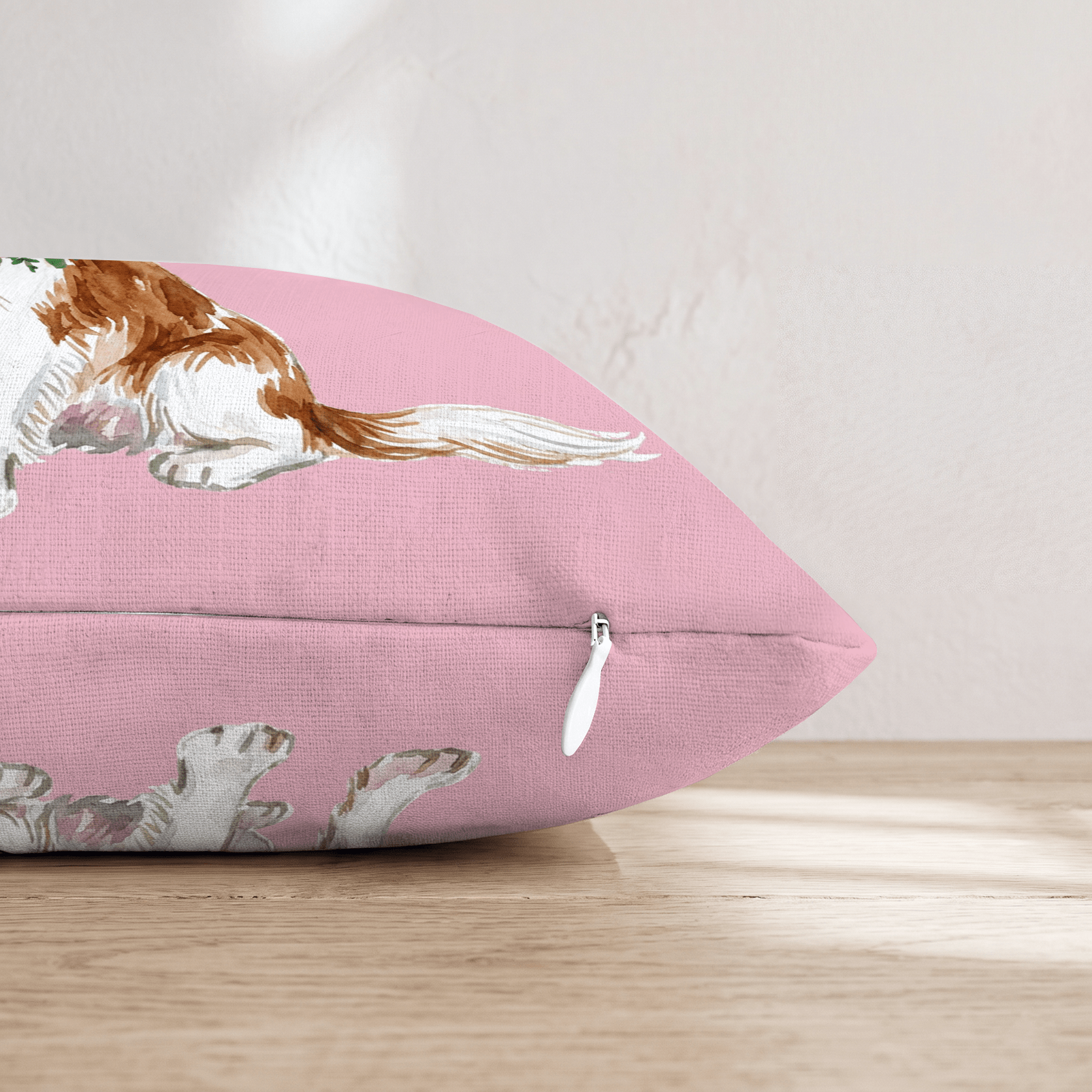 Cavalier King Charles Spanie Berry Wreath Throw Pillow - Hillcroft Home
