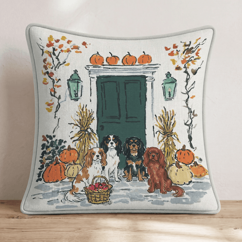 Cavalier King Charles Spaniel Autumn Wander Throw Pillow - Hillcroft Home