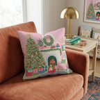 Cavalier King Charles Spaniel Christmas Parlor Throw Pillow - Hillcroft Home