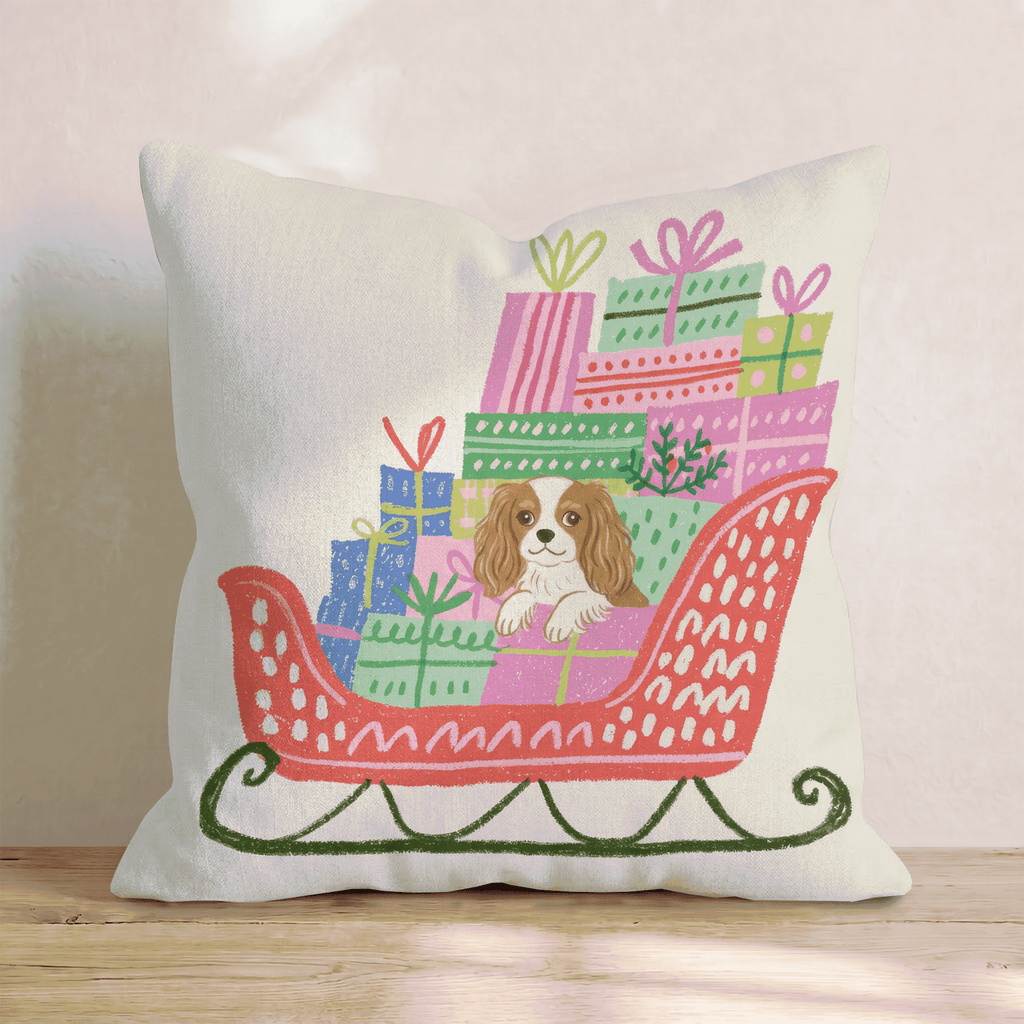 Cavalier King Charles Spaniel Gift Sleigh Throw Pillow - Hillcroft Home