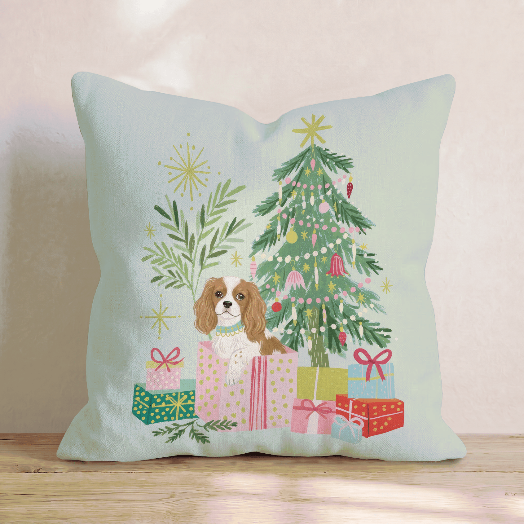 Cavalier King Charles Spaniel Gift Surprise Throw Pillow - Hillcroft Home