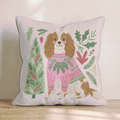 Cavalier King Charles Spaniel Holiday Sweater Throw Pillow - Hillcroft Home