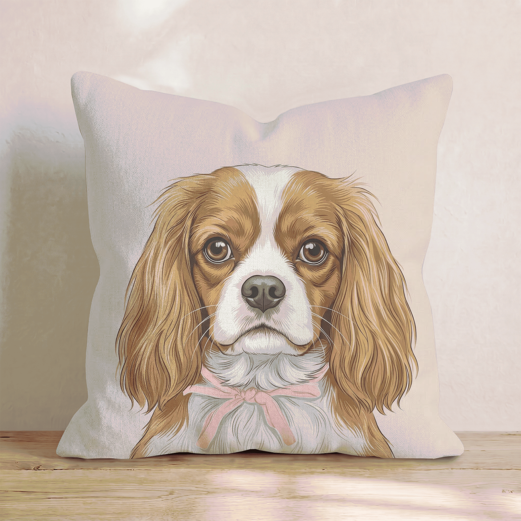 Cavalier King Charles Spaniel Portrait Throw Pillow - Hillcroft Home