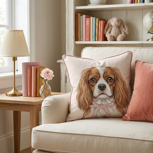 Cavalier King Charles Spaniel Portrait Throw Pillow - Hillcroft Home
