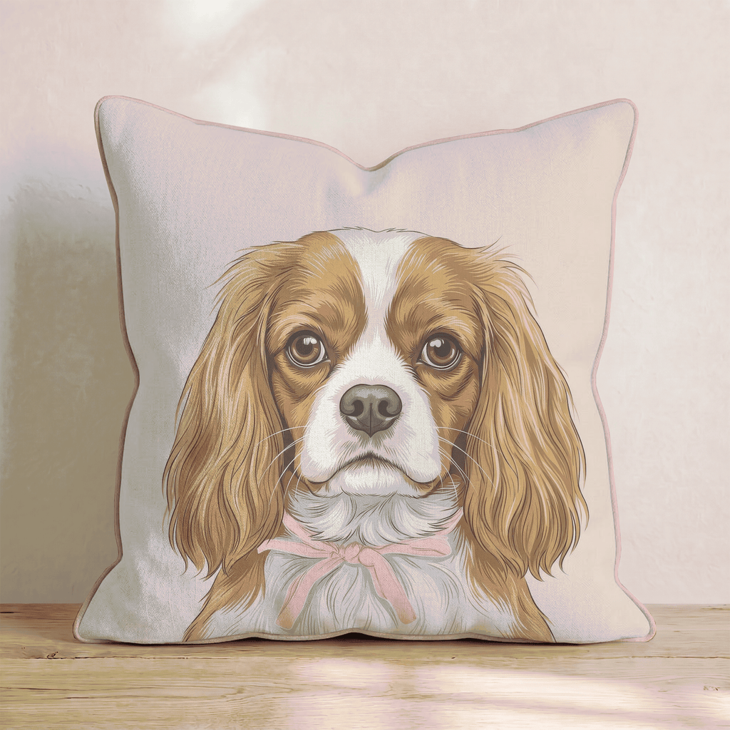 Cavalier King Charles Spaniel Portrait Throw Pillow - Hillcroft Home