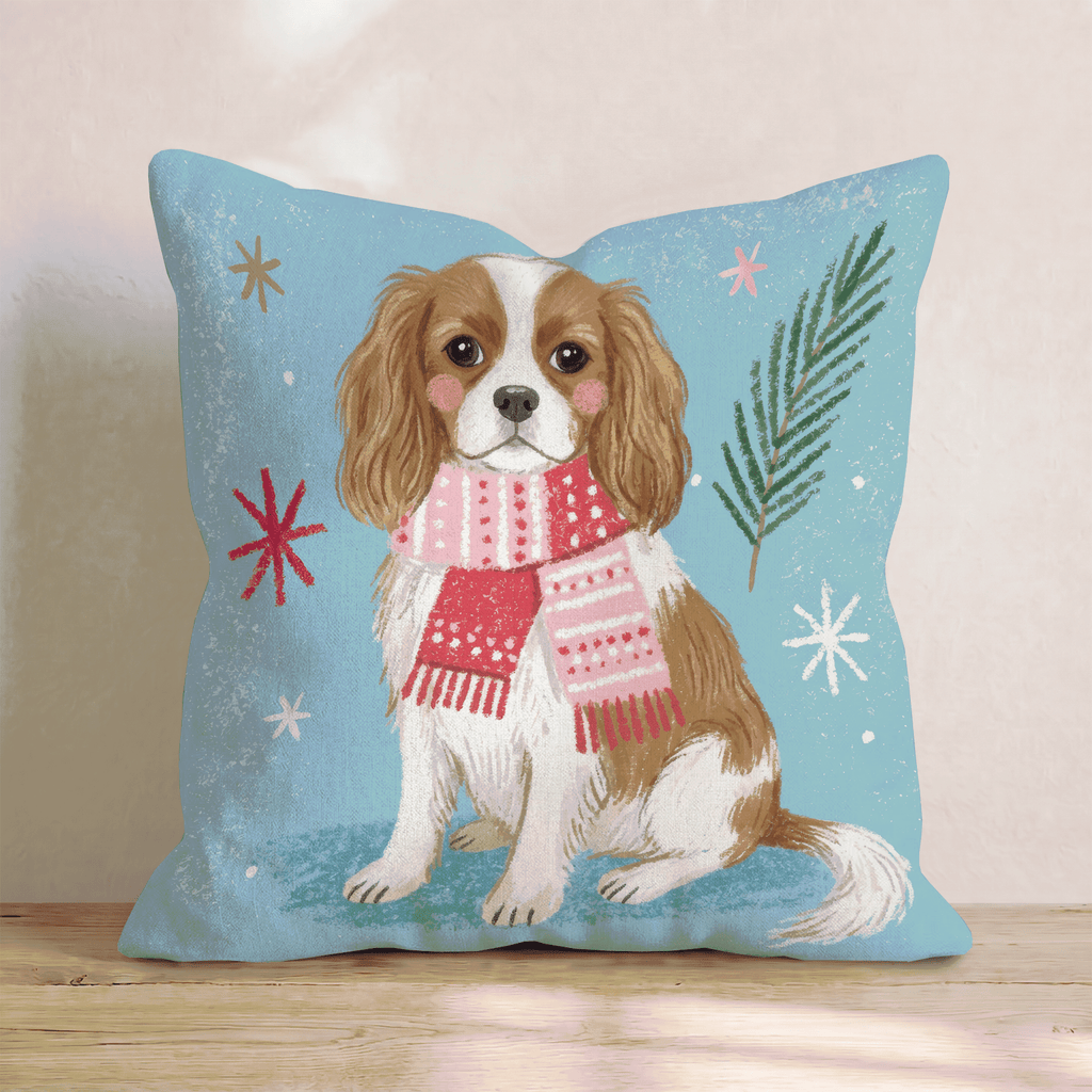 Cavalier King Charles Spaniel Scarf Throw Pillow - Hillcroft Home