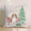 Cavalier King Charles Spaniel Sleigh Ride Throw Pillow - Hillcroft Home