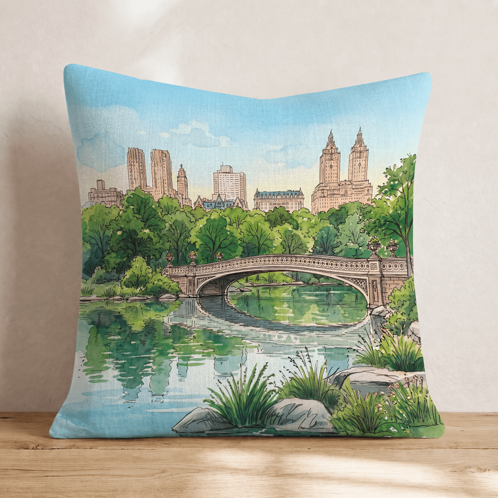 Central Park in Summer Throw Pillow - Hillcroft Home