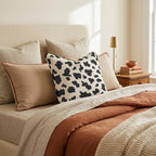 Chalk Cow Cream Throw Pillow - Hillcroft Home