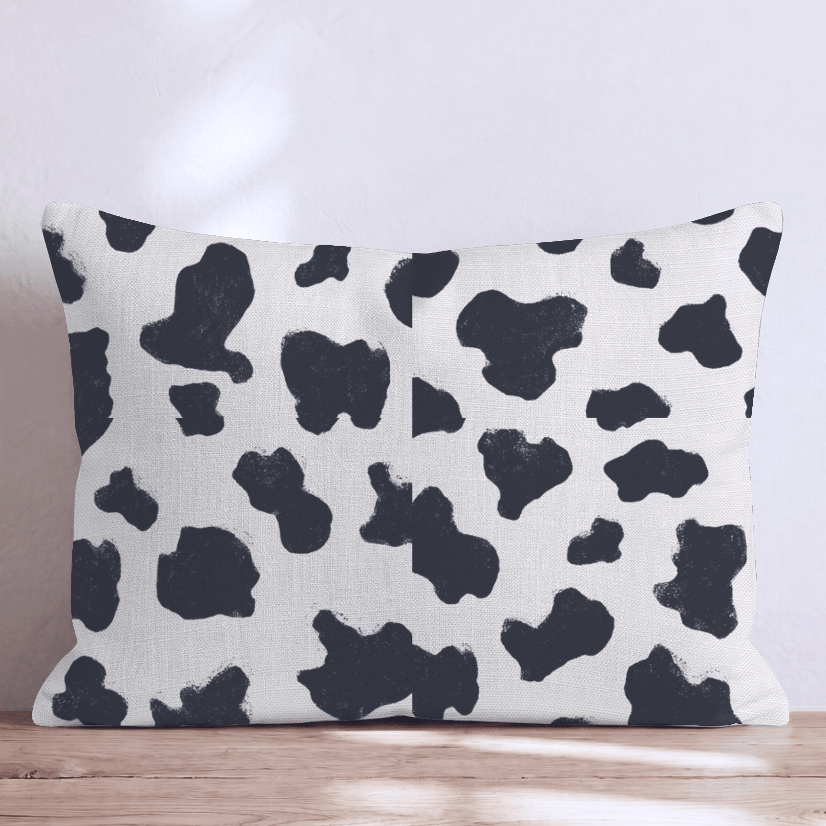 Chalk Cow Cream Throw Pillow - Hillcroft Home