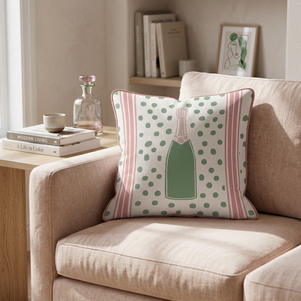 Champagne Gift Throw Pillow - Hillcroft Home