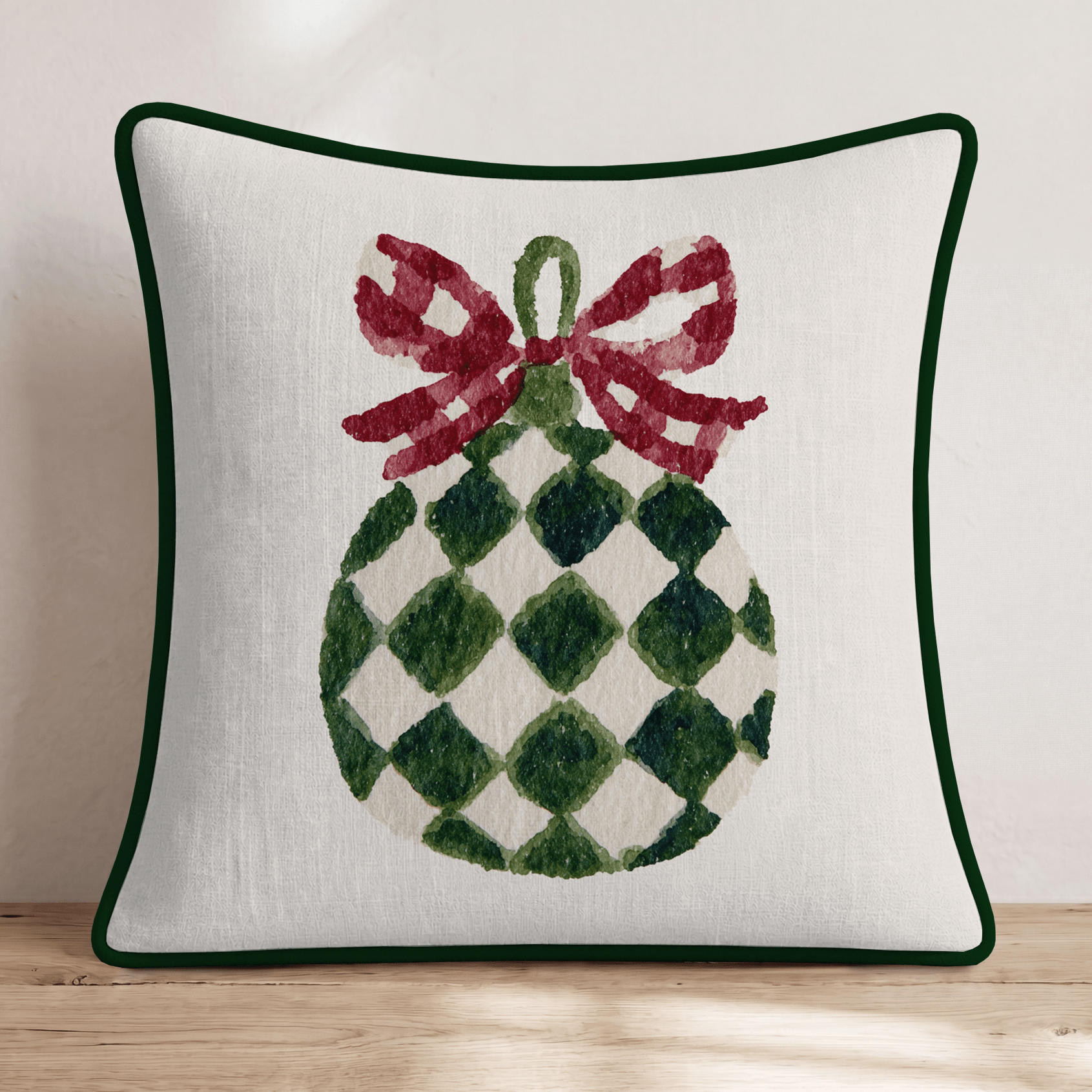 Checked Ornament Throw Pillow - Hillcroft Home