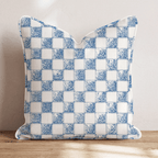 Checkered Toile Throw Pillow - Hillcroft Home