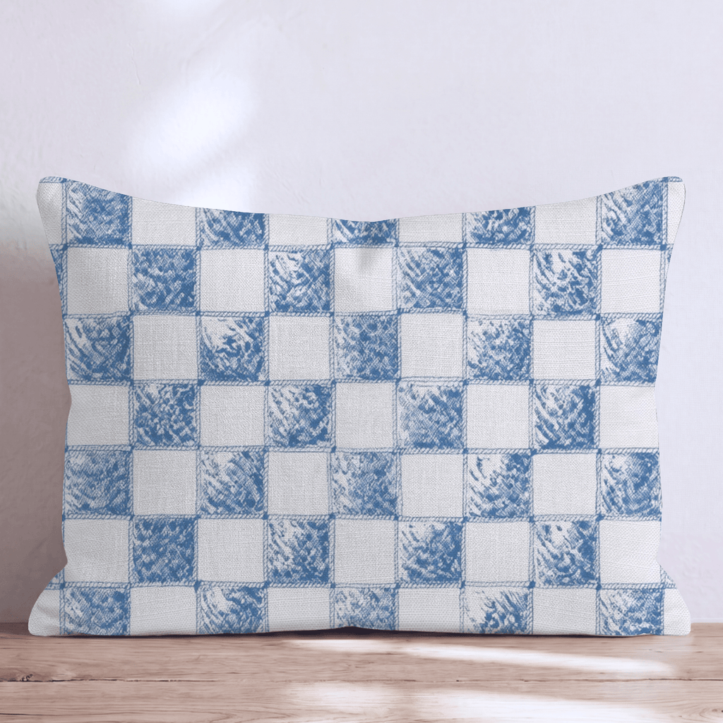 Checkered Toile Throw Pillow - Hillcroft Home