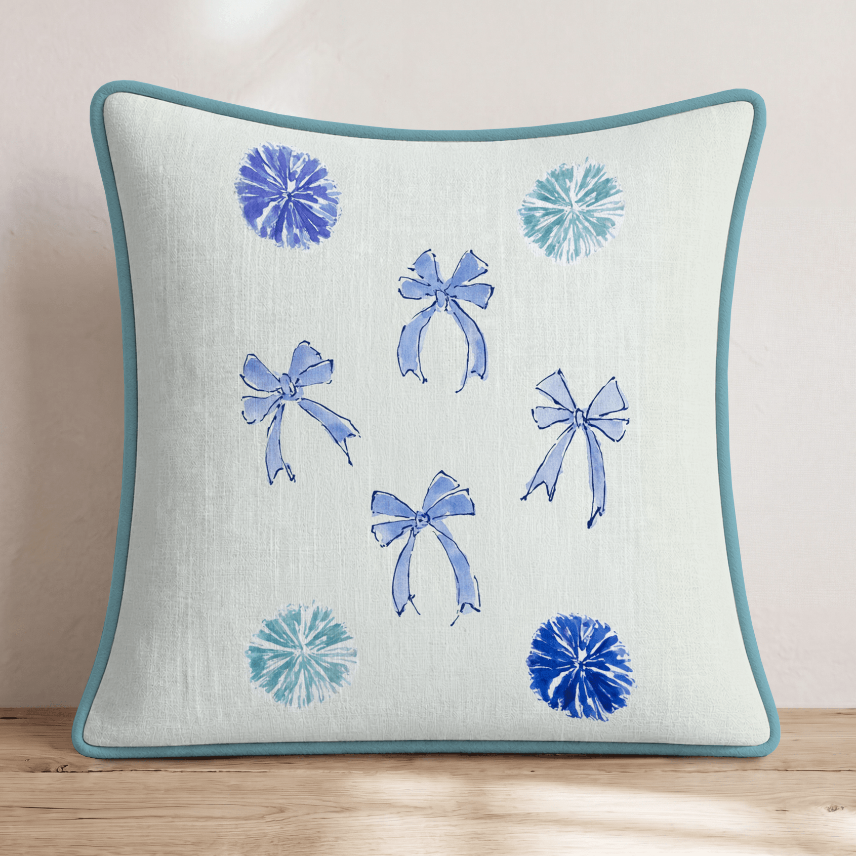 Cheer Bows & Poms Throw Pillow - Hillcroft Home