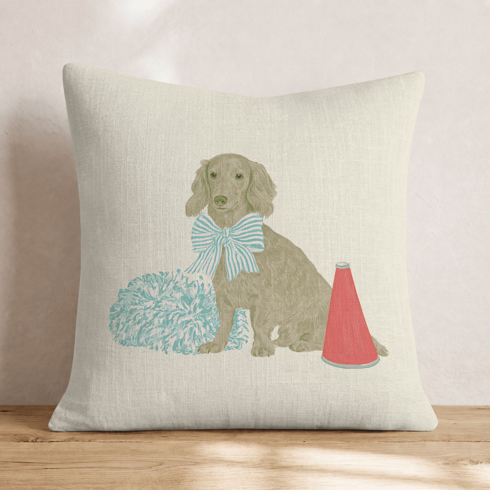 Cheerful Dachshund Throw Pillow - Hillcroft Home