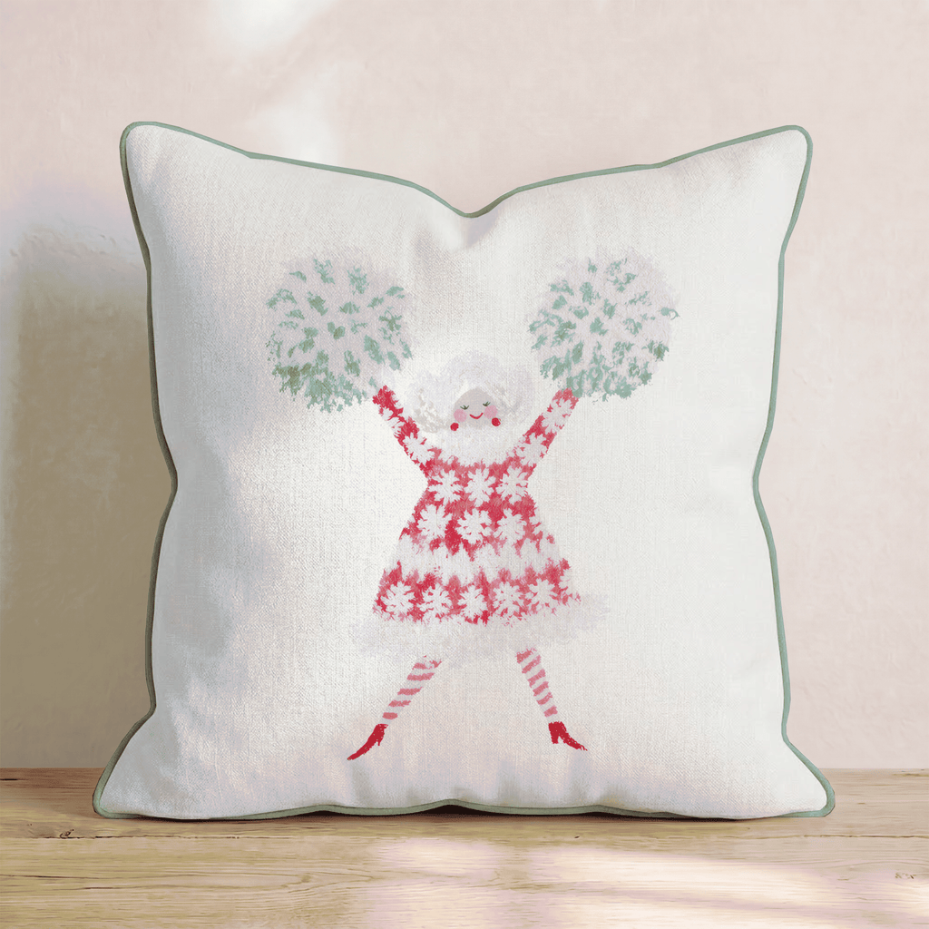 Cheerleader Claus Throw Pillow - Hillcroft Home