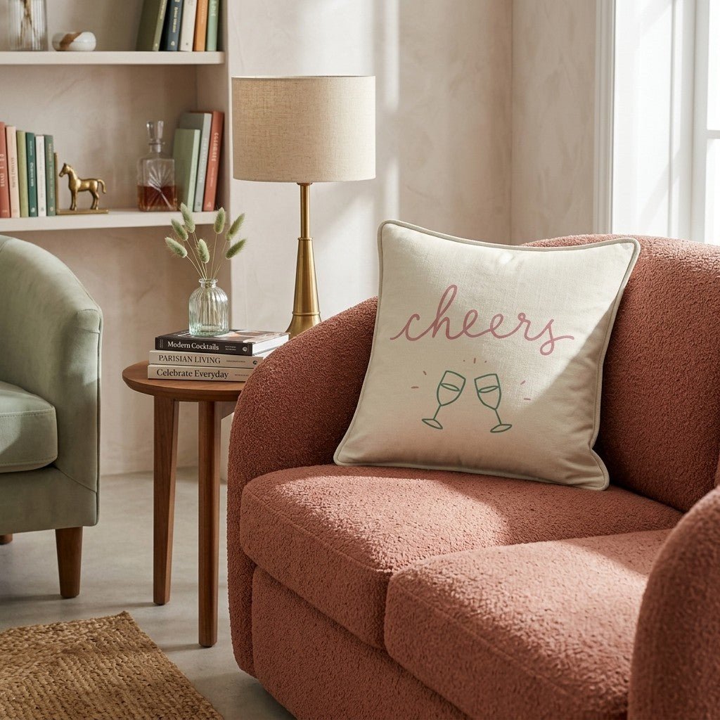 Cheers and Champagne Throw Pillow - Hillcroft Home