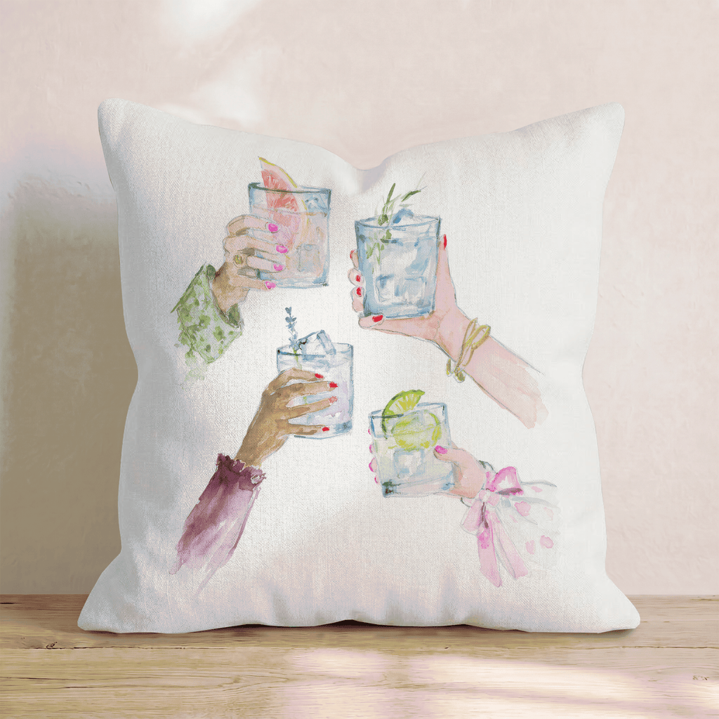 Cheers Girls Throw Pillow - Hillcroft Home