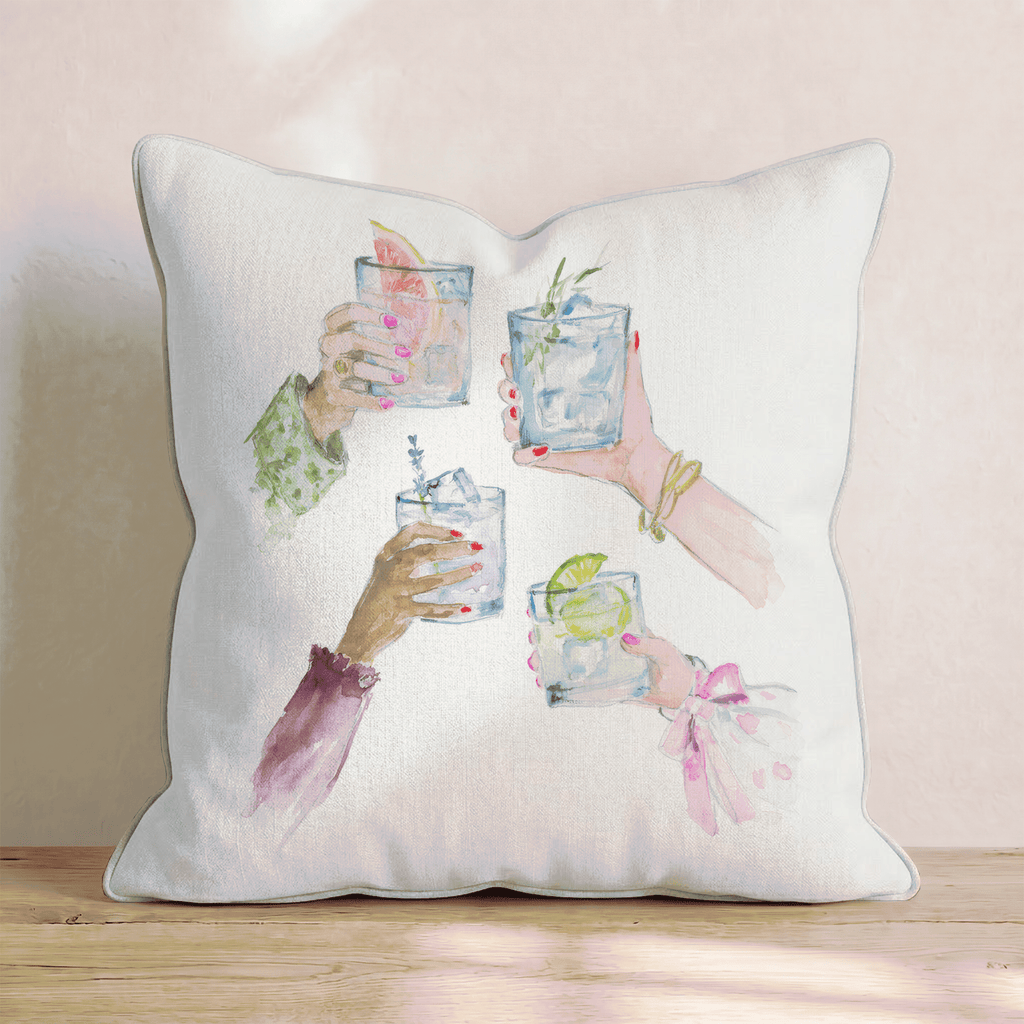 Cheers Girls Throw Pillow - Hillcroft Home