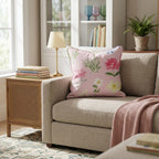 Cherry Ditsy Pink Throw Pillow - Hillcroft Home