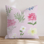 Cherry Ditsy Pink Throw Pillow - Hillcroft Home