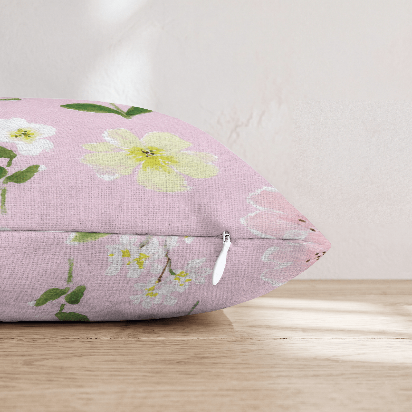Cherry Ditsy Pink Throw Pillow - Hillcroft Home