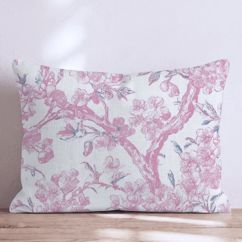 Cherry Tree Chinoiserie Throw Pillow - Hillcroft Home