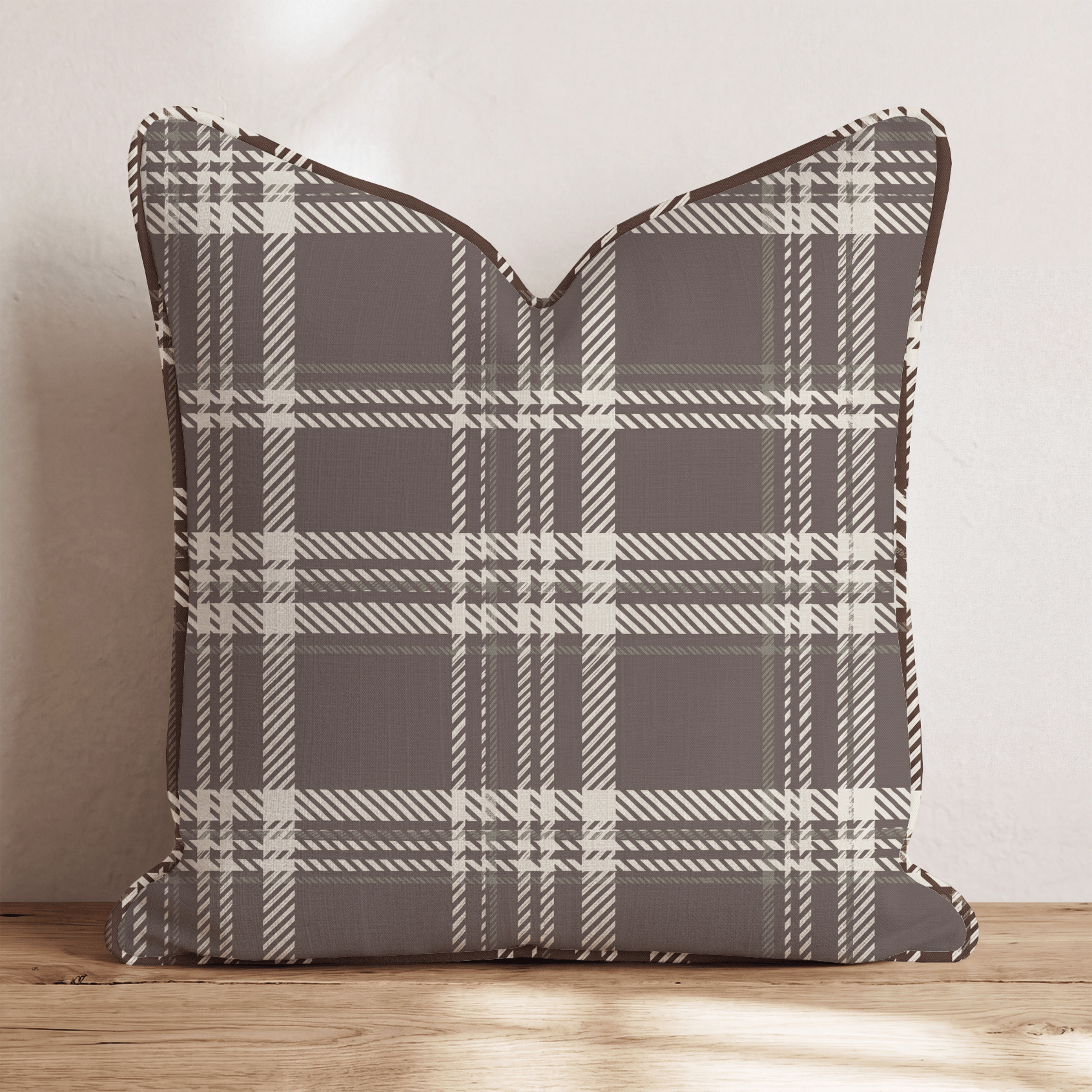 Chesnut Plaid Throw Pillow throw pillow - Hillcroft Home