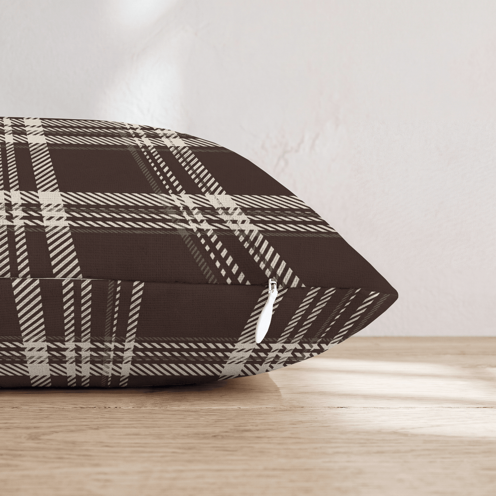 Chesnut Plaid Throw Pillow throw pillow - Hillcroft Home