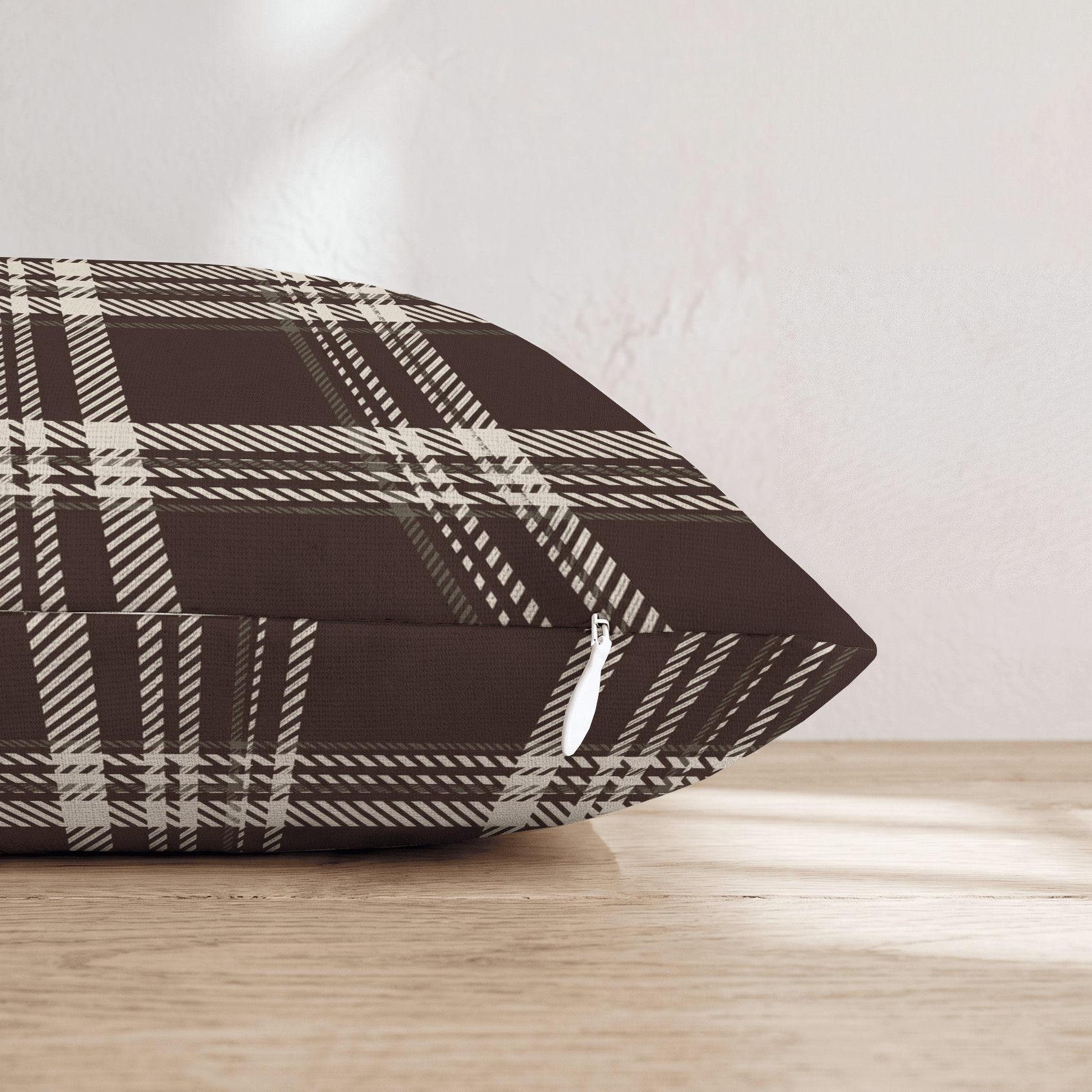 Chesnut Plaid Throw Pillow throw pillow - Hillcroft Home