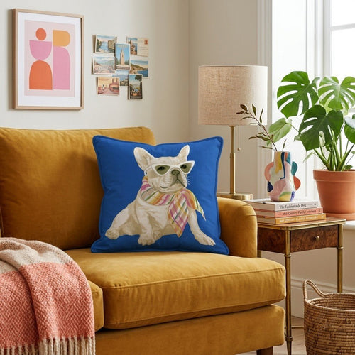 Chic Frenchie Throw Pillow - Hillcroft Home