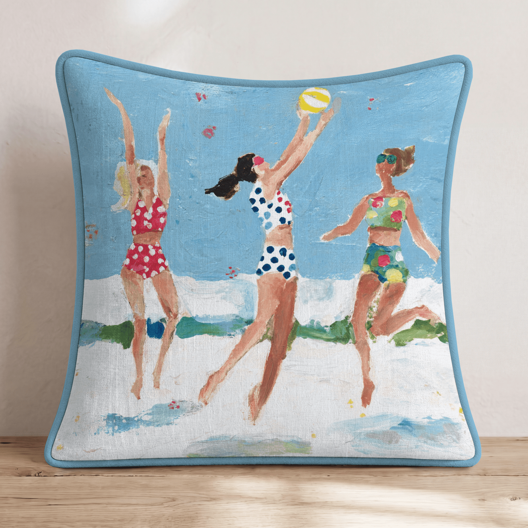 Chic Volleyball Match Throw Pillow - Hillcroft Home