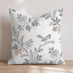 Chickadee Toile Throw Pillow throw pillow - Hillcroft Home