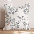 Chickadee Toile Throw Pillow throw pillow - Hillcroft Home