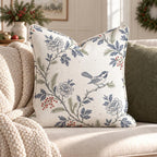 Chickadee Toile Throw Pillow throw pillow - Hillcroft Home
