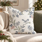 Chickadee Toile Throw Pillow throw pillow - Hillcroft Home