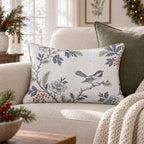 Chickadee Toile Throw Pillow throw pillow - Hillcroft Home